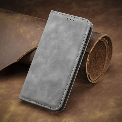 Flip Business Pure Color Mobile Phone Leather Case